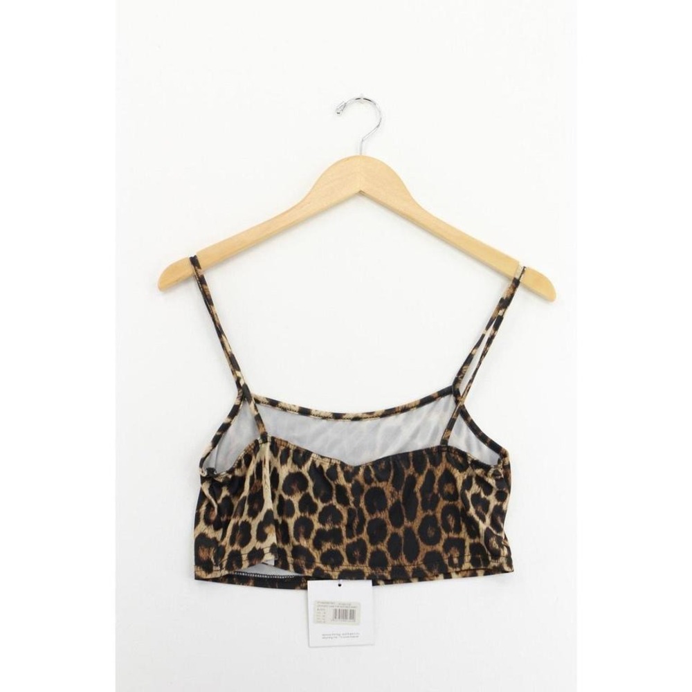 NWT Missguided leopard print crop top bandeau womens 10 y2k kidcore boho chic - Picture 2 of 6